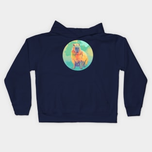 Colorful Capybara, Digital Illustration Kids Hoodie